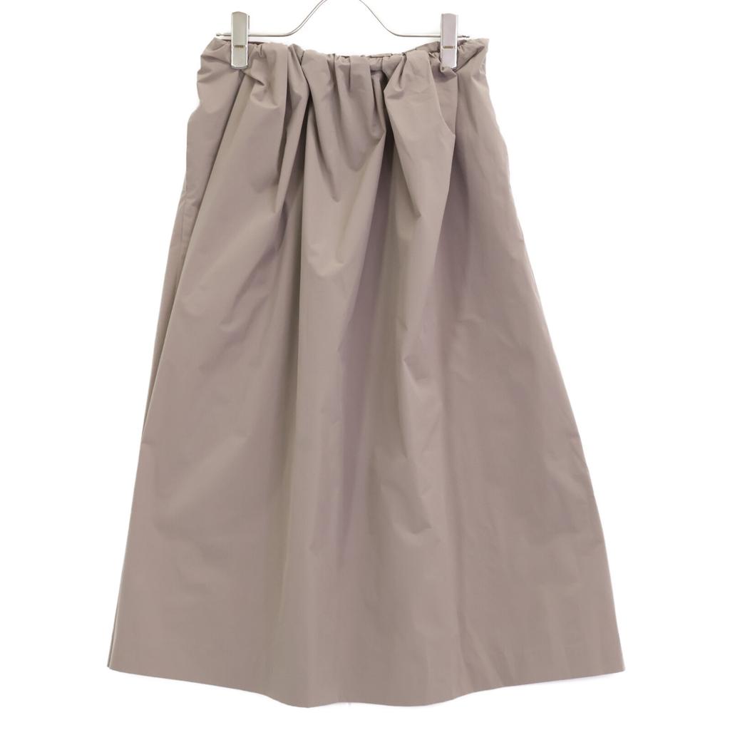 BALLSEY Beige Stretch Taffeta Random Tuck Long Skirt Skirt 36 greigeUsed