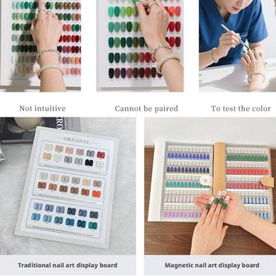 Magnetic Nail Swatches Book No Pattern 120 Color Nail Color Display Book With Digital Label Removable Nail Art Display Booklet