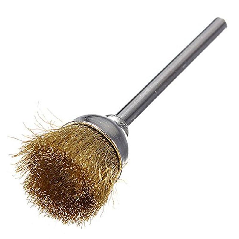 1 buc Tija 3mm Lustruire Perii Cupă Roată Sârmă Alamă Instrument Rotativ de Curățare