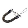 Black Elastic Metal Keychain with Spring Rope and Anti-lost Mobile Phone Buckle