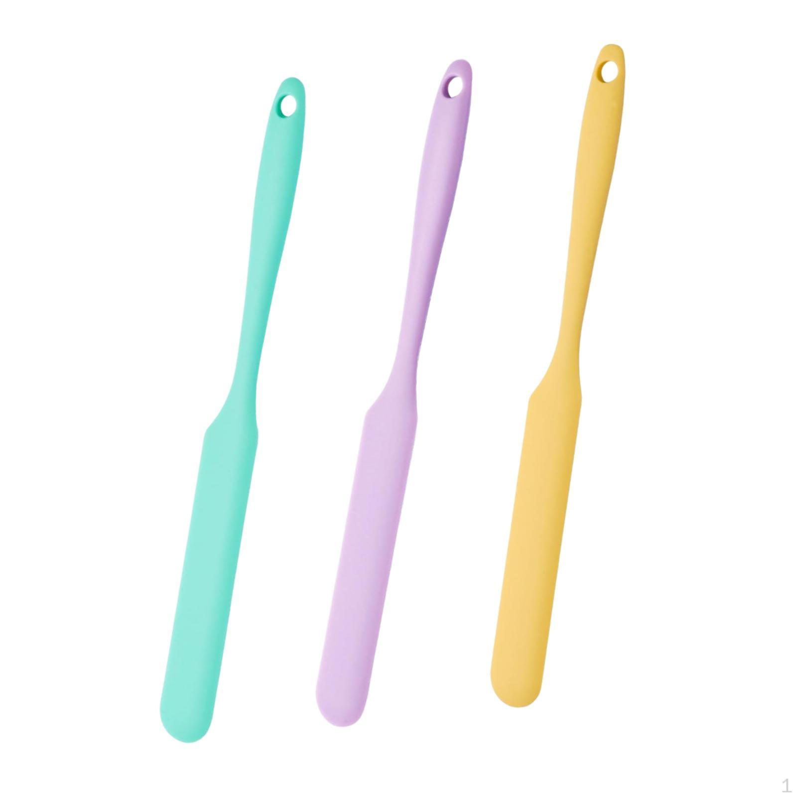 

3 Pieces Silicone Spatulas Set with Long Handle Flexible Kitchen Utensils Non Stick Mixing Scraping