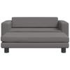 Vidaxl Sofa Dziecięca Z Podnóżkiem, Szara, 100X50X30 Cm, Ekoskóra