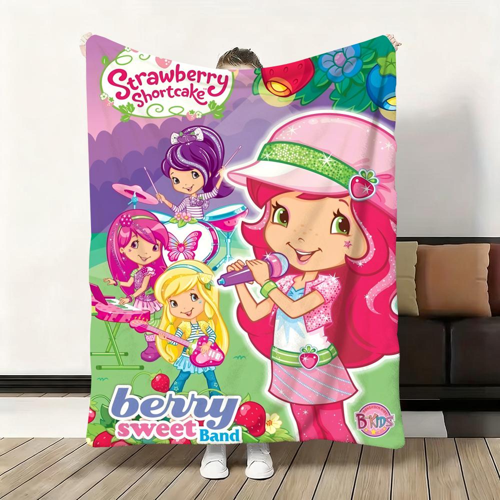 Süßer Cartoon s-Erdbeer S-Sahnetorte Überwurf Flanell Flauschig Weich Decke Warm Hautfreundlich Überwurf für Sofa Bett Büro Nickerchen Winter