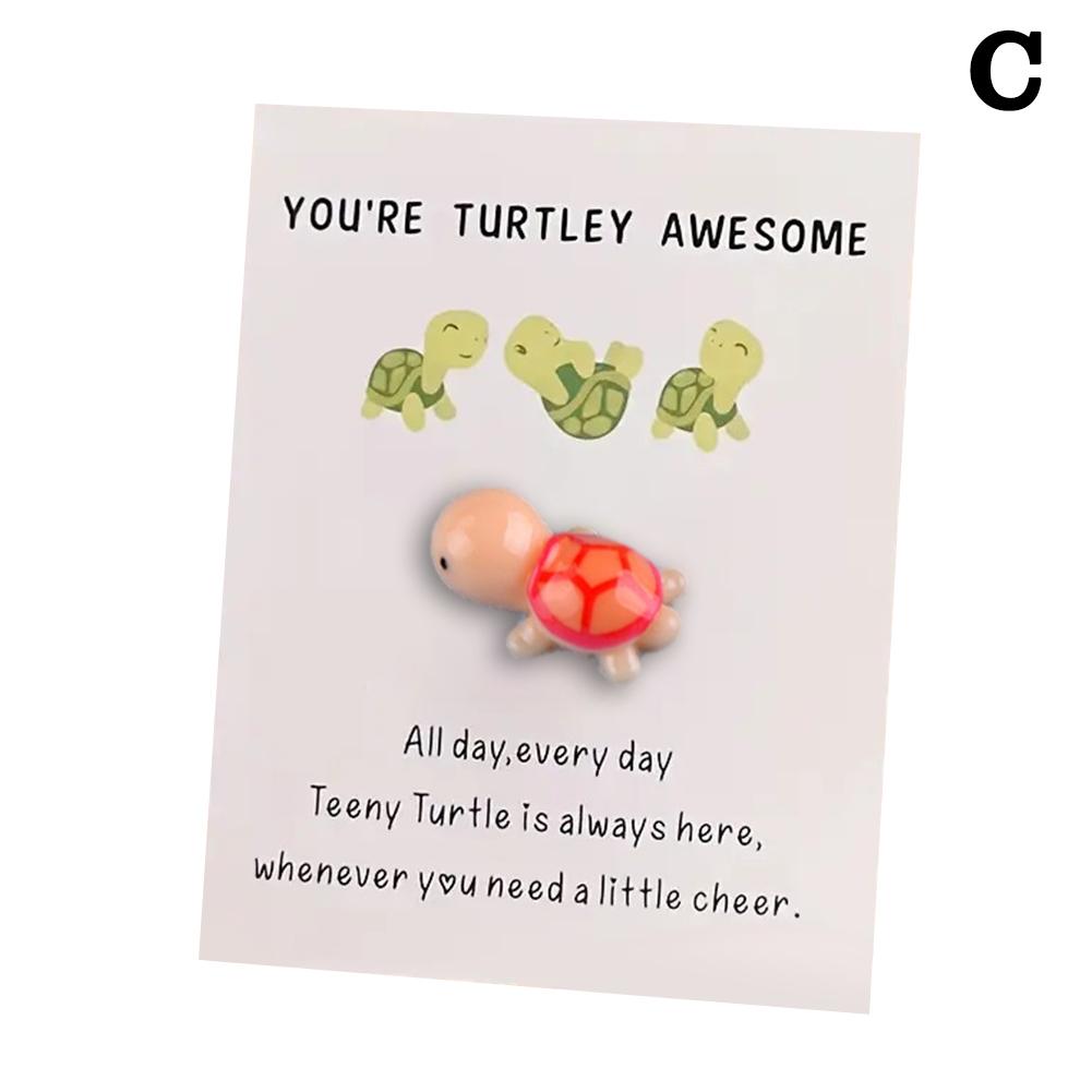 You're Turtley Awesome Animal Pun Thank You Note Cards Greeting Card Mini Sea Turtle Figure Pocket Favors Toddlers Party Gift