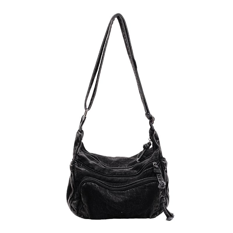 Denim Bag Multi-Layer Crossbody Bag Women Commuter Shoulder Bag Messenger Bag