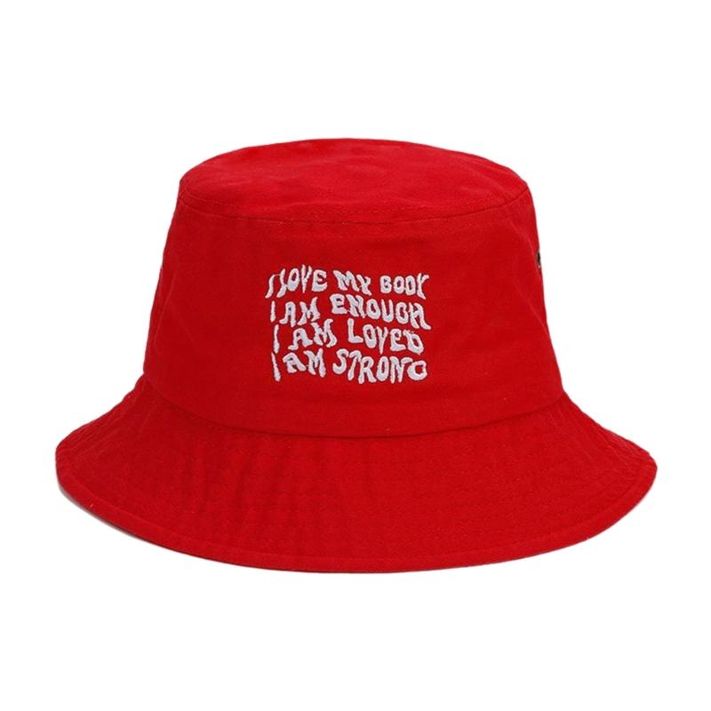 Embroidery Bucket Hat for Adult Outdoor Breathable Summer Spring Fisherman Hat