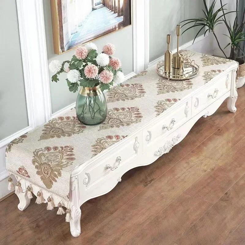 Europäischen Tv-schrank Abdeckung Tuch Tisch Flagge Quaste Tischdecke Tischläufer Haushalt Tv Arche Staubdichte Abdeckung Kommode Tuch