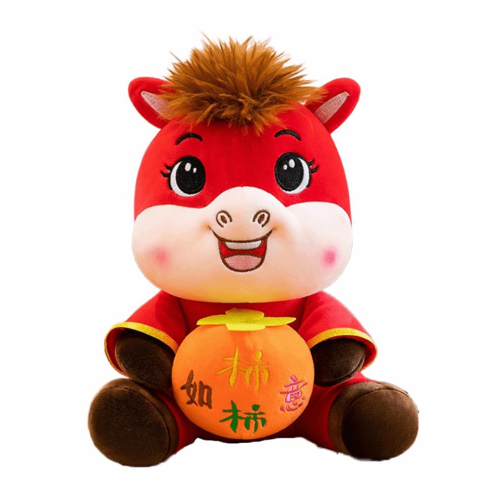 Cute Stuffed Horse Toy Mascot Dolls Zodiac Pony Figurine Plush Toys Horse Plush Doll Year of Horse