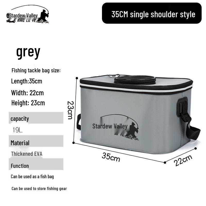 Foldable EVA Fishing Bucket - Portable, Thick, Live Fish Box with Shoulder Strap