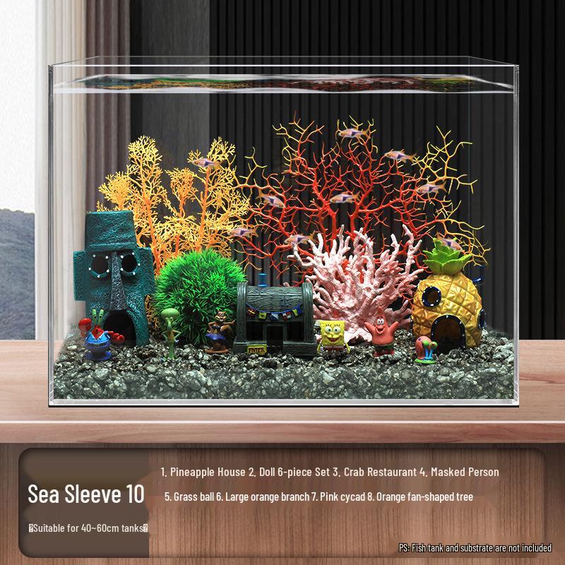 Ananas Huis Aquarium Decoratieset – Thema Figuurtjes en Decoraties van SpongeBob