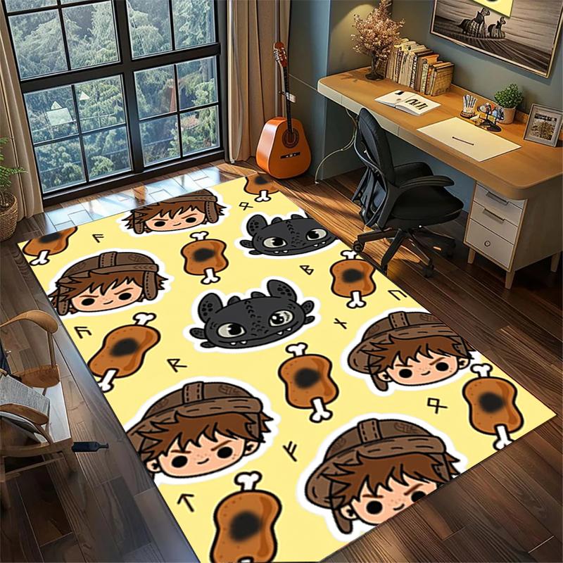 Large Area Floor Mat Rug Carpet "How To Train Your Dragon" Non Slip Washable Home Bedroom Decor—kwq33