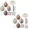4-Pack Fashion Embroidery Pendant Kit with Scissors Needles Instructions DIY Necklace Art Crafts for Cross Stitch Kits G