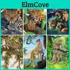 Leopard Diy 5d Mosaic Diamond Full Round Drill Diamond Painting Cross Stitch Kits Diamond Embroidery Rhinestones Wall Art