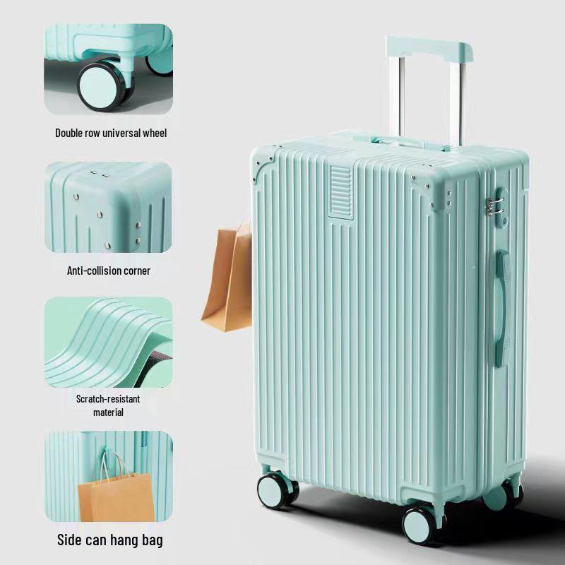 2024 Retro Large Capacity Leather Travel Suitcase with Password Lock for Students & Families