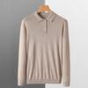 2025 Men's Polo Wool Short Sleeve Lapel Sweater - Spring/Autumn Fashion