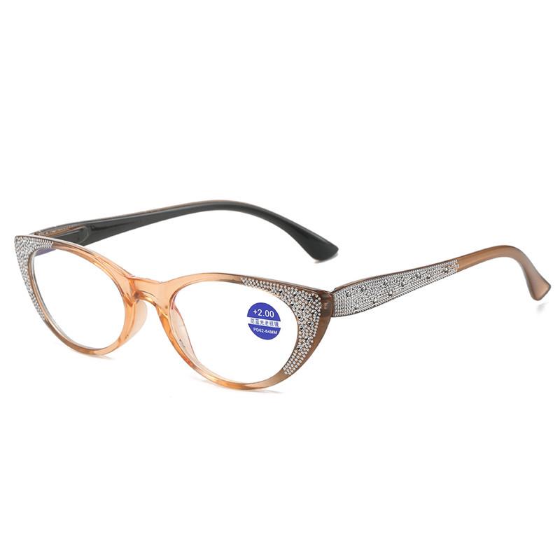 Neue Damen Katzenohr Strass Lesebrille - Modisch Hochauflösend Europäischer und Amerikanischer Stil