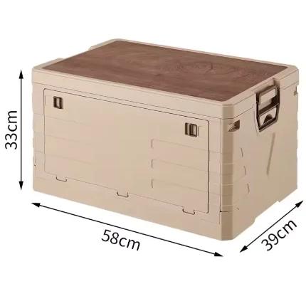 Double-Layered Picnic Storage Box, Folding Design for Outdoor Use with Multi-Functional Organizer