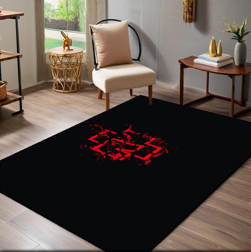 1Pc Rammstein Theme Printed Rectangle Carpet, Home Door Mat, Outdoor Travel Protection Carpet A6