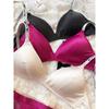Ice Silk Comfort Underwear Set Women Sexy Deep V Push Up Bra Set Shoulder Strap Letters Adjustable Brassiere and Lace Panties