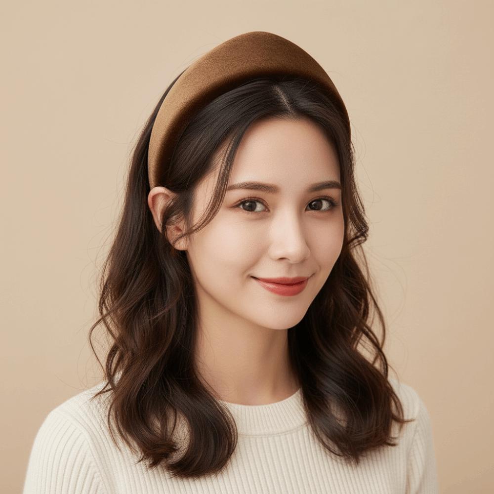 Individual Wide Edge Hair Hoop Elegant Retro Hair Accessories Velvet Triangle Headband  Banquet