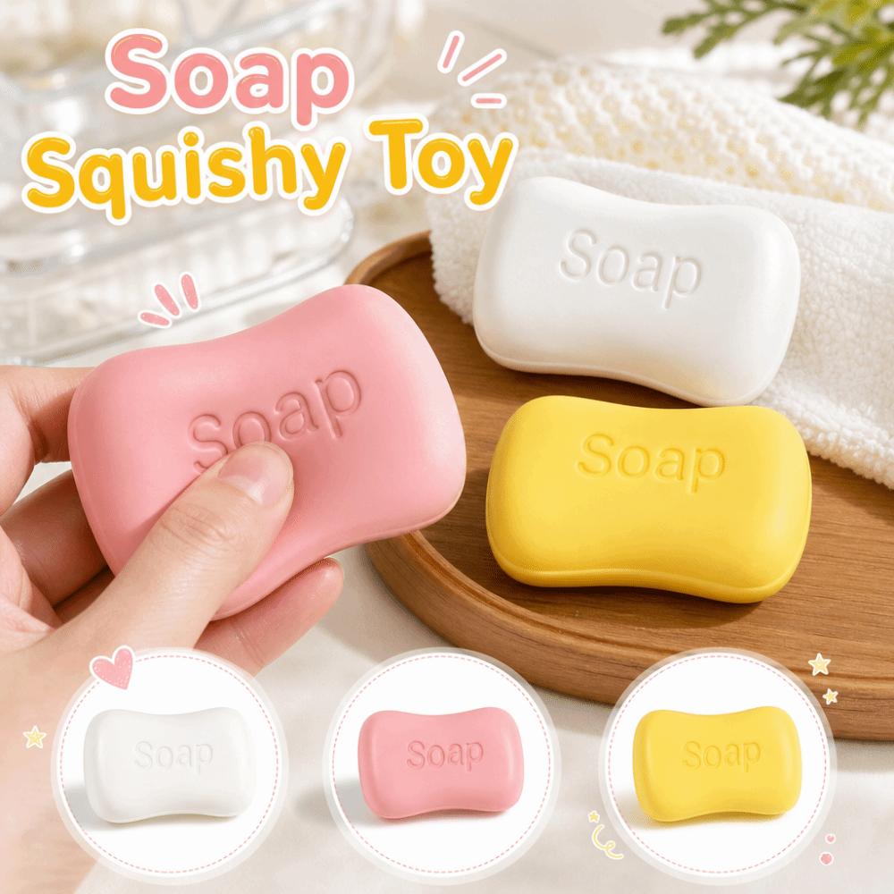 Creative Soap Squishy Toy Super Soft Realistic Soap Pinch Slow Rebound Fidget Toy Office Desk Toy
