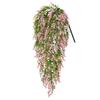 Multicolor Artificial Wisteria Flower Garland Lavender Color DIY Artificial Hanging Vine Green Leaves Wall Hanging Ornament
