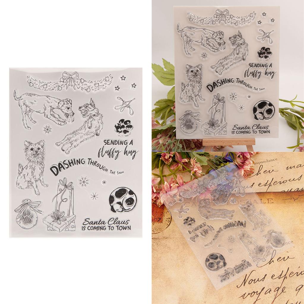 Christmas Animal Silicone Clear Stamps for Card Making Scrapbooking Embossing DIY Craft Album Rubber Seal Stamps Decor