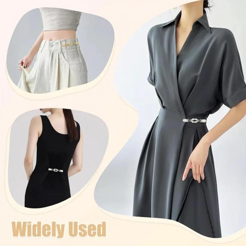 1/2Pcs Adjustable Waist Cinchers Retro Alloy Brooches for Women Shawl Collar Clips Scarf Clasp Anti-Slip Fixing Fashion Accessories