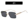 Ladies Sunglasses, Threaded Frameless Trimmed Sunglasses, Stylish Square Sunglasses