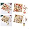 12 X Christmas Hanging Decorations Tree Pendants with Hole And Rope Wooden Cutouts for