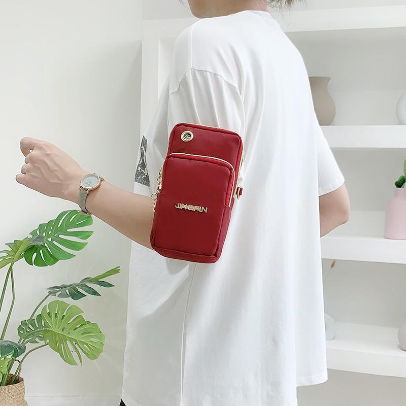 Mobile Phone Bag, Mini Crossbody Bag for Women, Three-layer Zipper Bag, Vertical Hand-held Coin Purse, Arm Bag