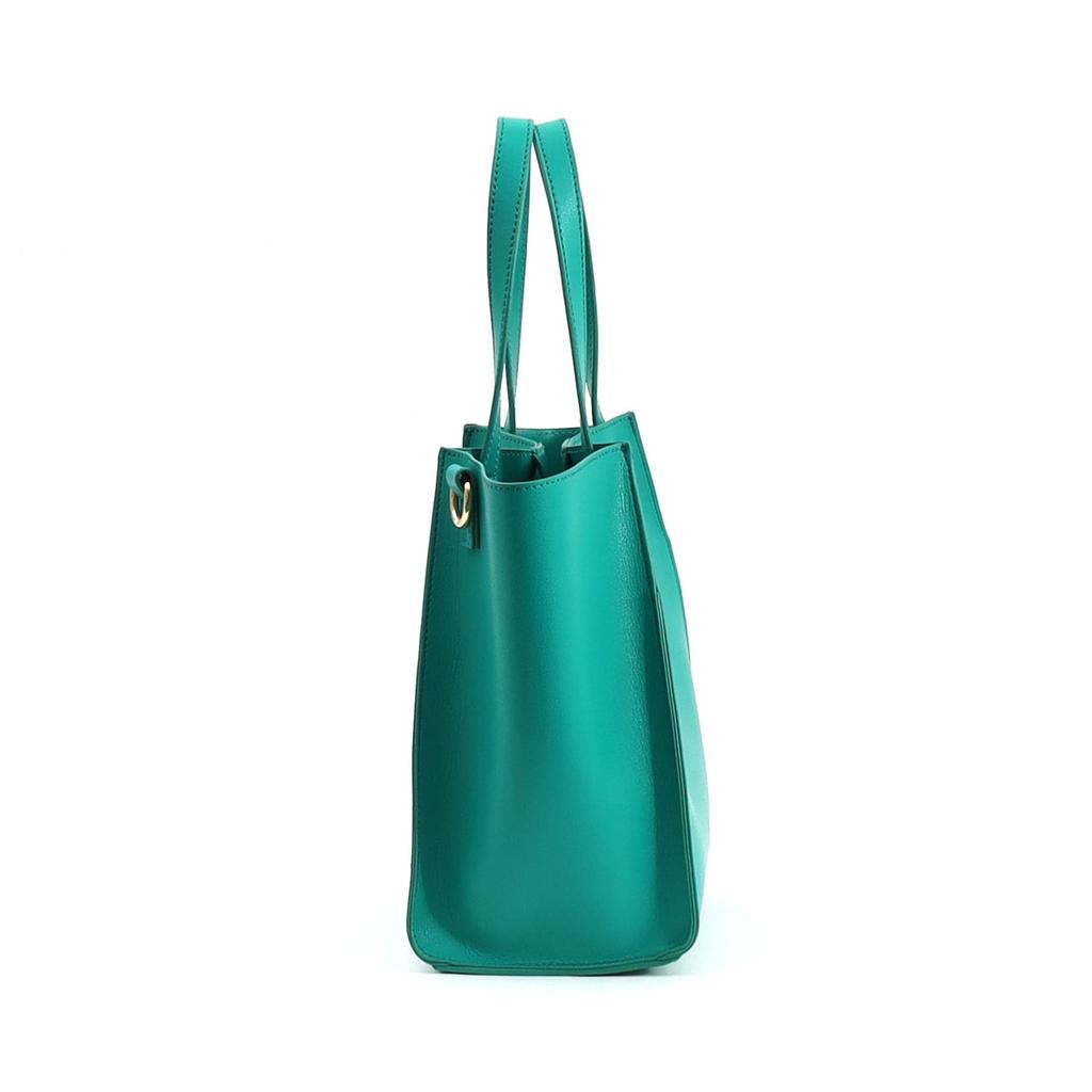 Star Pattern Embroidery x Star Stud Tote Bag 2613111615 Green [Kuuko] 2-Way (360)