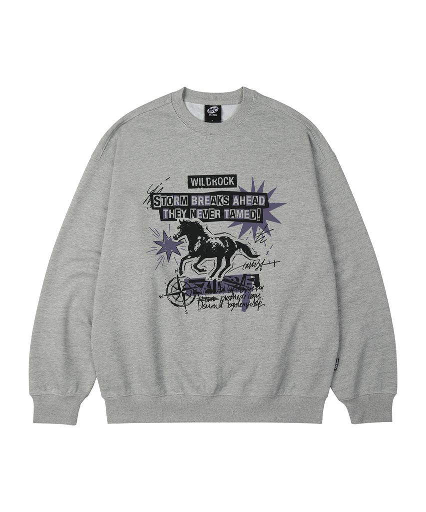 WILDROCK Storm Horse Oversized Sweatshirt_9 Col (B Type)