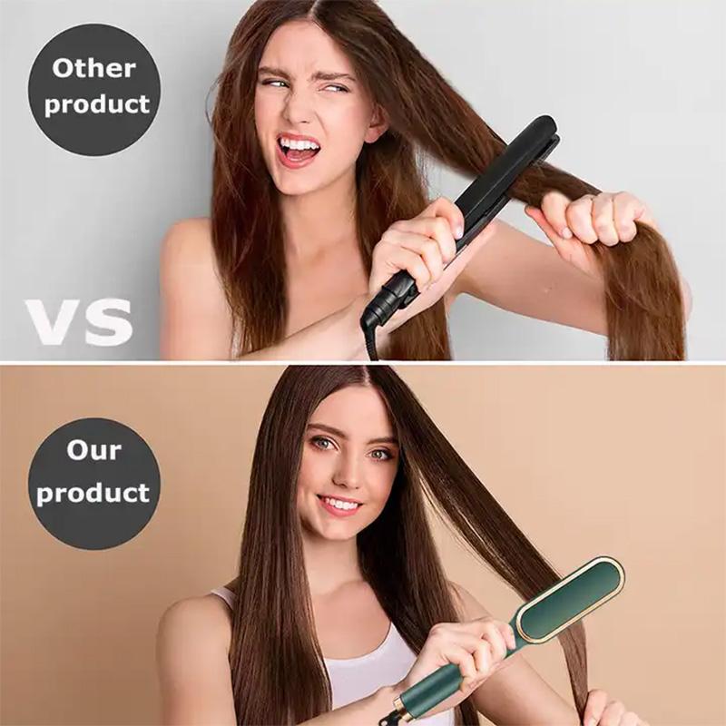 New Hair Straightener Ceramic Hot Comb 2 In 1 Electric Straighten Hair Brush Negative Ion Anti-Scalding Styling Tool