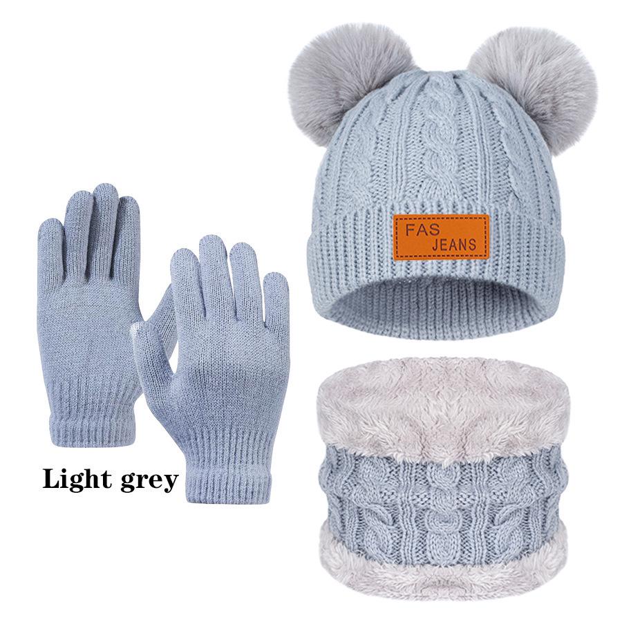 2025 Autumn/Winter Children's Hat, Scarf, and Gloves Set - European and American Style