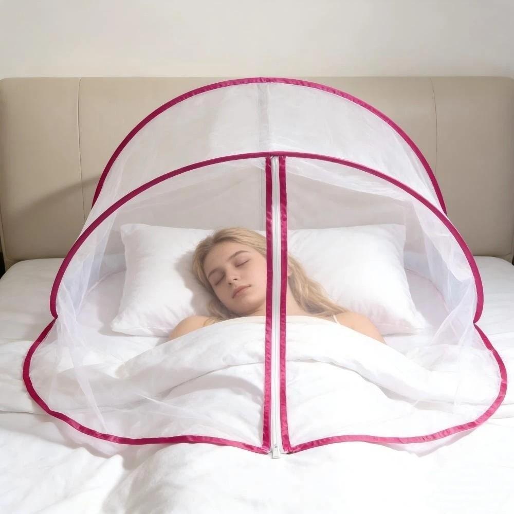 Foldable Pop-Up Bed Mosquito Net With Zipper Breathable Folding Mosquito Net Insect Protection No Installation Required