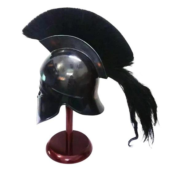 Medieval Greek Corinthian Armor Helmet With Plume Spartan Gladiator
