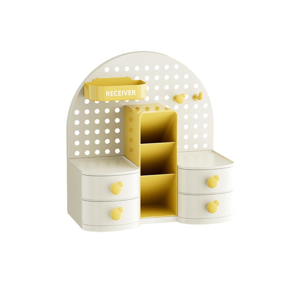 

Drawer Style Hole Board Storage Rack Large Capacity Student Pen Holder Office Style 2 Yellow