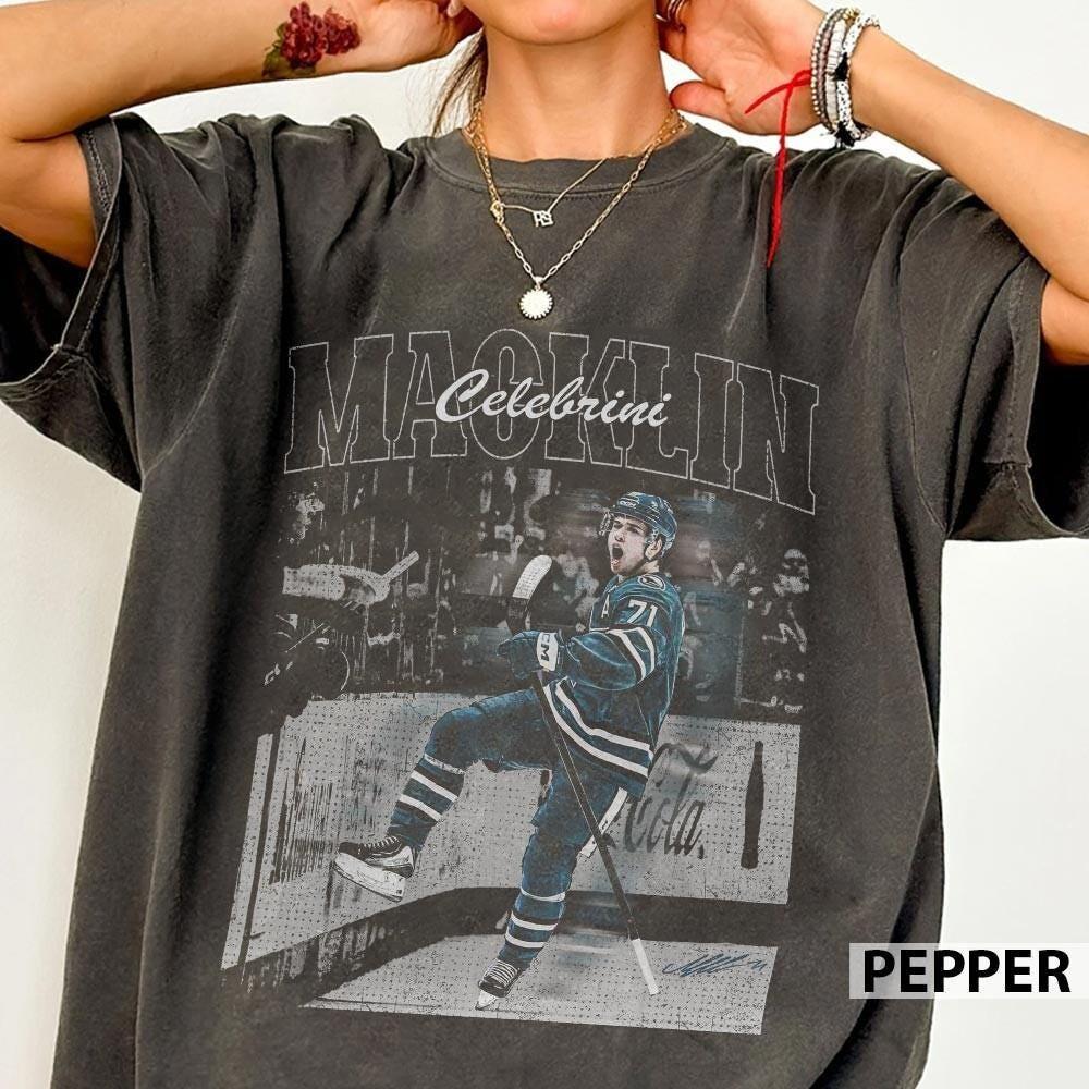 Macklin Celebrini Vintage Ice Hockey Shirt San Jose Fan Tee