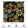 Floral Shower Curtain Decorative Bath Mat Set Waterproof Bathroom Accessories Retro Style Modern Flower Print Shower Panels