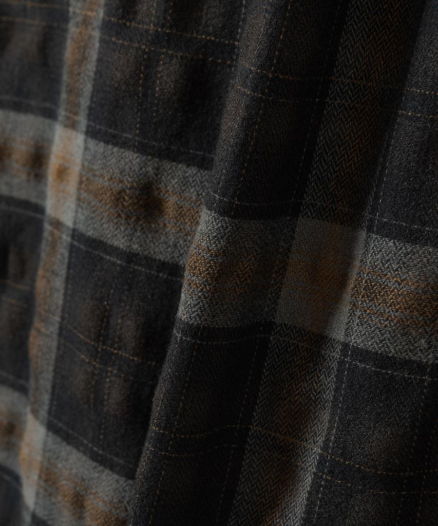 NONBLANK Bumpy Surface Check Ls Shirt_Dark Green