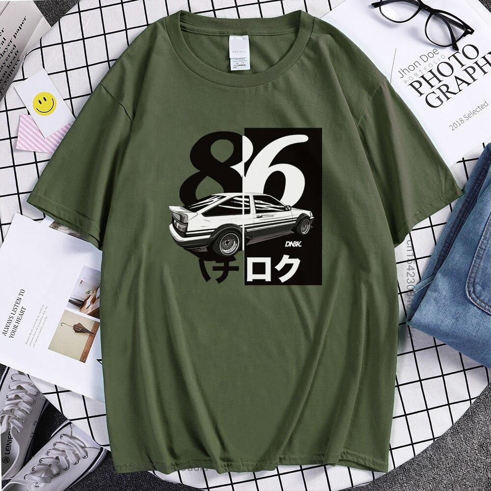 Fashion Japanese Drift Anime Initial D T Shirt Unisex Summer Cool Brand Short Sleeves Tshirt Casual Ae86 Initial D Homme Tshirt