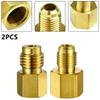 2PCS R134a Refrigerant Tank Adapter To R12 Fitting Adapter 1/2 Female To 1/4 Male Flare Adaptor Valve Core And Vacuum Pump