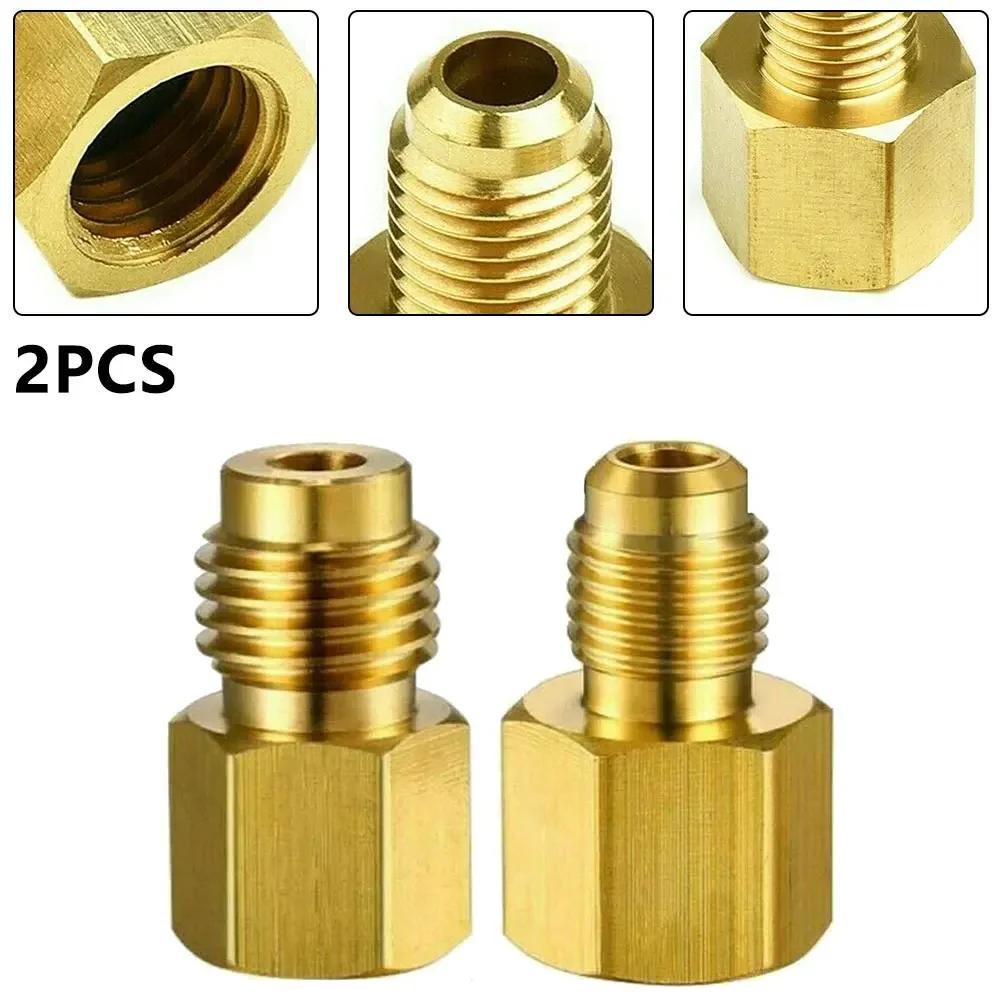 2PCS R134a Refrigerant Tank Adapter To R12 Fitting Adapter 1/2 Female To 1/4 Male Flare Adaptor Valve Core And Vacuum Pump