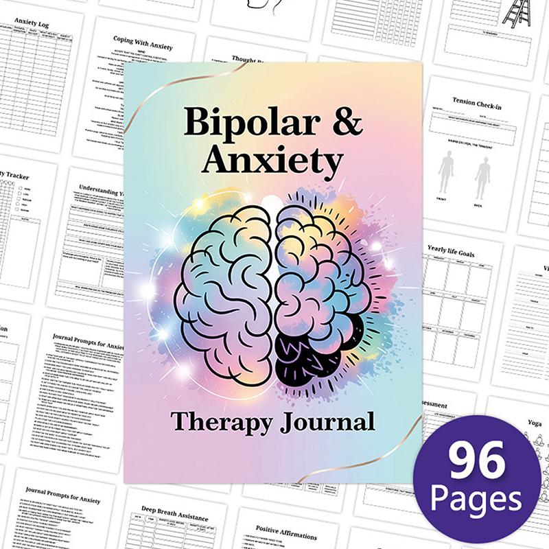 Bipolaire & Anxiété, Trouble Bipolaire, Thérapie Psychologique TDB, Carnet Planificateur Journal