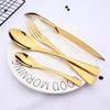 24Pcs/6Set Gold Flatware Cutlery Set 304 Stainless Steel Western Home Fork Knife Spoon Kitchen Tableware Dinnerware