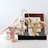 Plush Big Ear Rabbit Keychain Lovely Decorations Keyring Ornament Backpack Handbag Charm Pendant Gift for Girls Women
