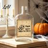 Self Adhesive Bottle Decals 12Pcs Halloween Wine Labels Vintage Retro Stickers with Witch Skull Nostalgic Paper Wraps Bat Pumpkin Design