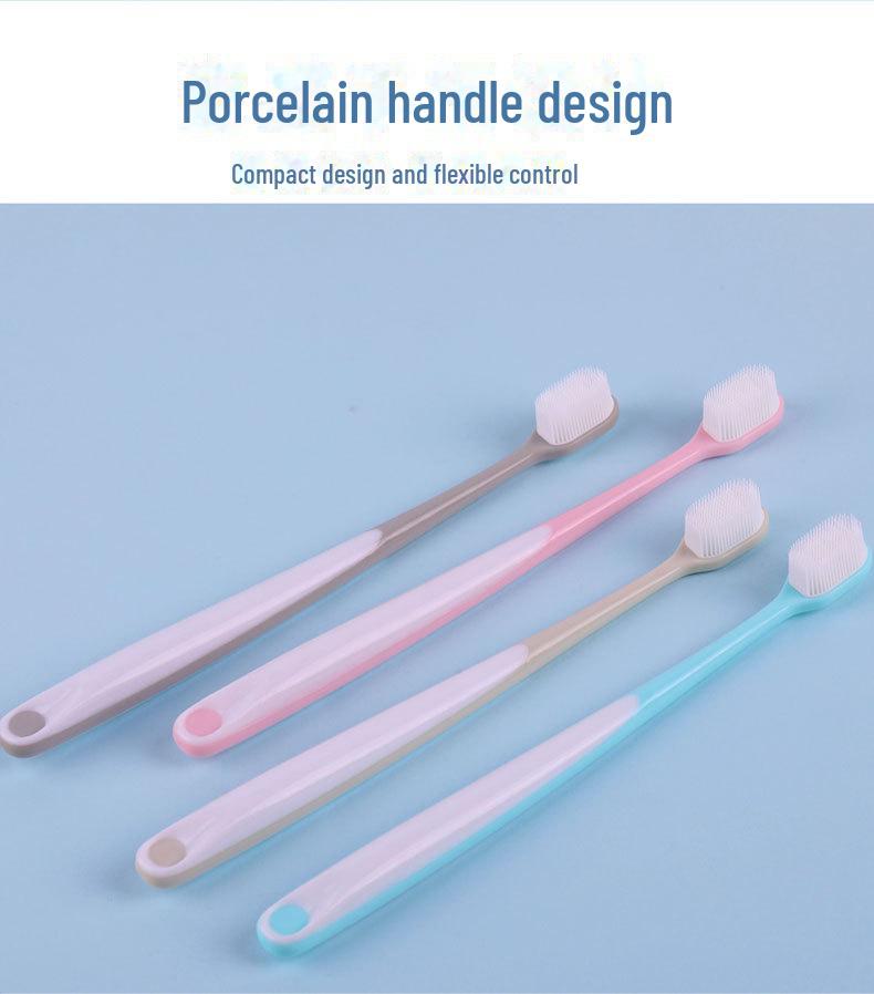 

Силиконовая зубная щетка Nano Soft для взрослых - набор для всей семьи с маленькой головкой 1 322A nano toothbrush