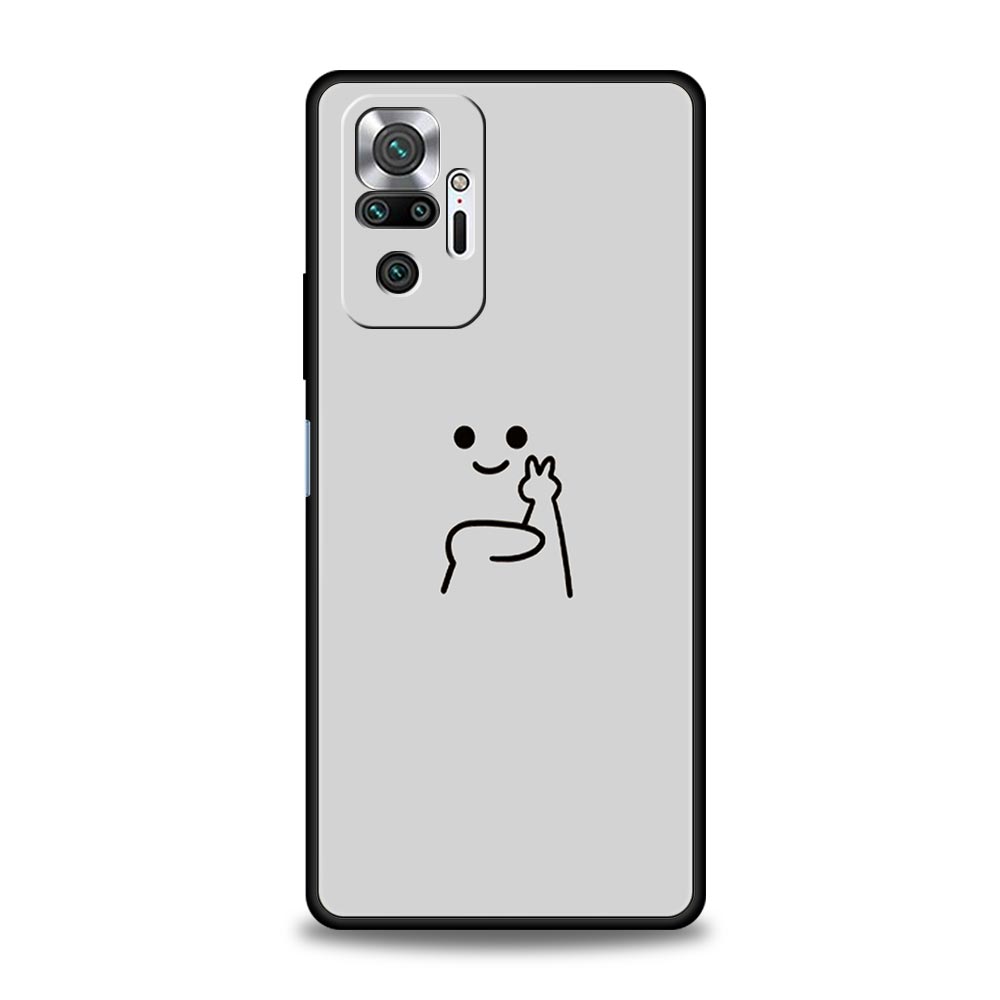 Cute Middle Finger Phone Case For Xiaomi Redmi Note 15 14 13 12 5G 11 10 Pro Plus 4G 9S 14C 13C 12C 10C Soft TPU Cover